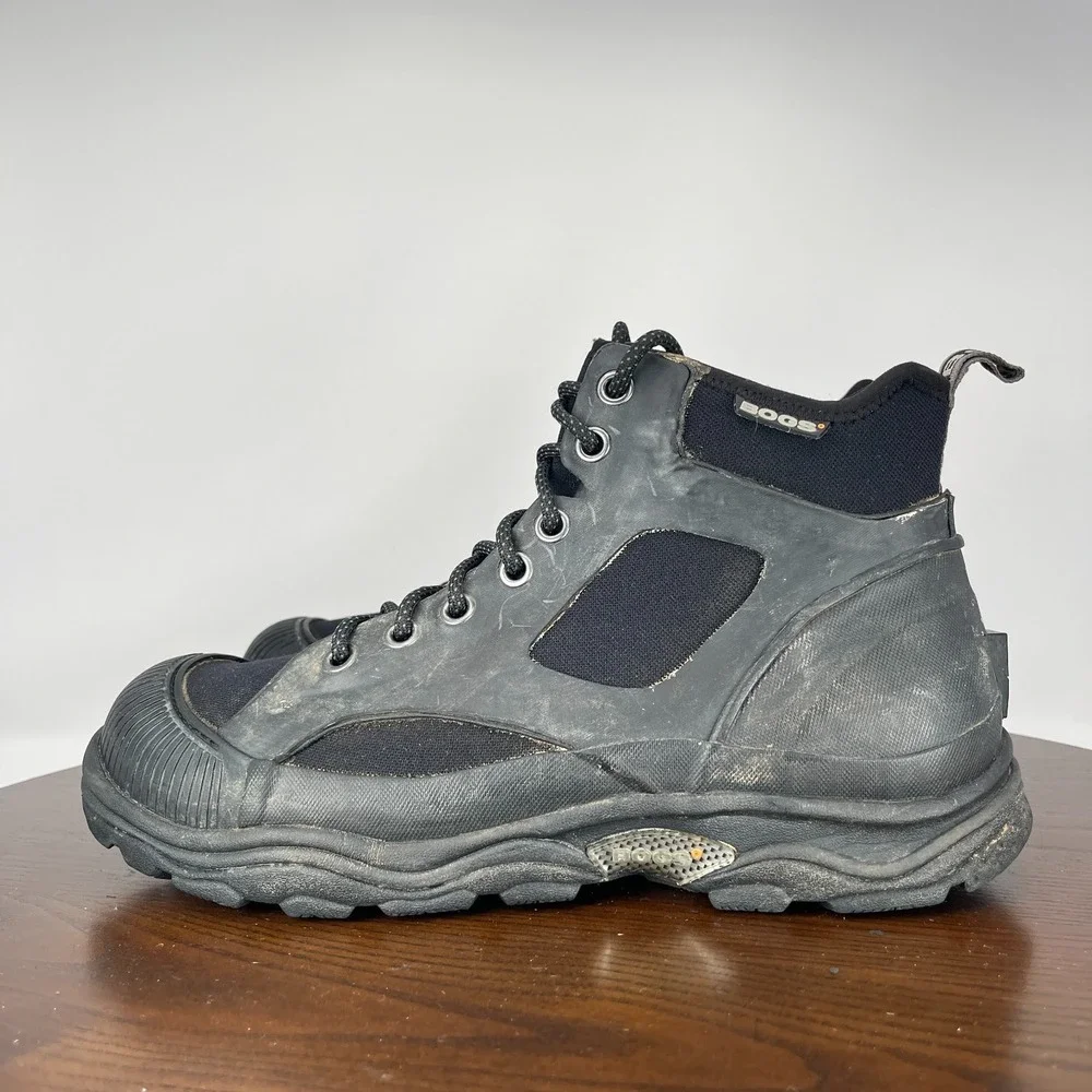 Bogs Jamison Shoes Mens 44‎ / 11 Black Comfort Rubber Waterproof Hiking Boots